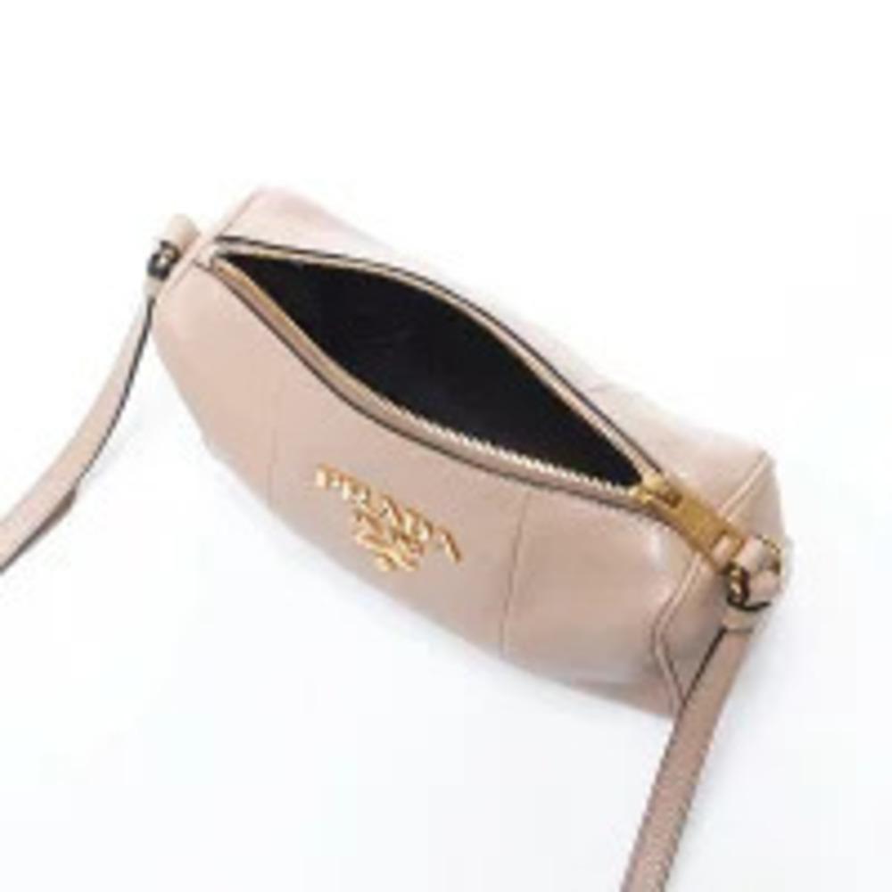 Prada Leather Pochette Vitello Shoulder Bag Beige - Picture 13 of 13
